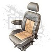 SEAT, FRONT (LH) {W/ ARMREST} *BLACK/BROWN LEATHER* *OBSOLETE* 